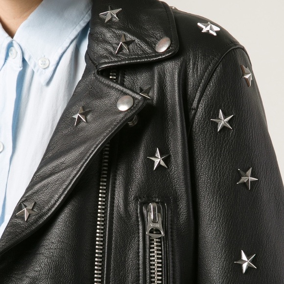 NEW Acne Studios Moto Studded Star Leather Jacket - Picture 3 of 10